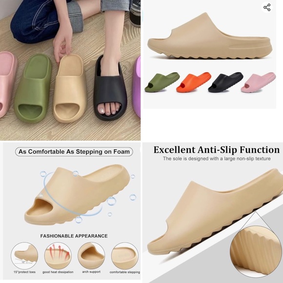 BRAND-NEW CLOUDWALKERS slip-on sandals unisex lightweight cappuccino 6.5/7M - Picture 7 of 7